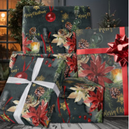 Frohe Weihnachtsfeiertage Splendor Glossy Geschenkpapier