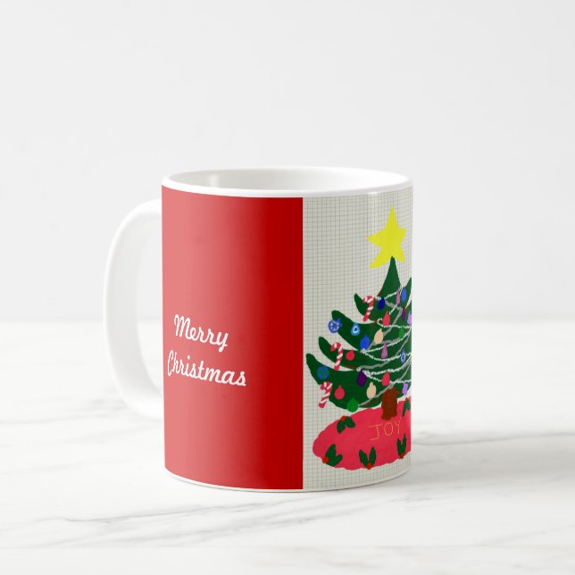 Frohe Weihnachtsfeiertage Tree Tasse (Vorderseite Links)