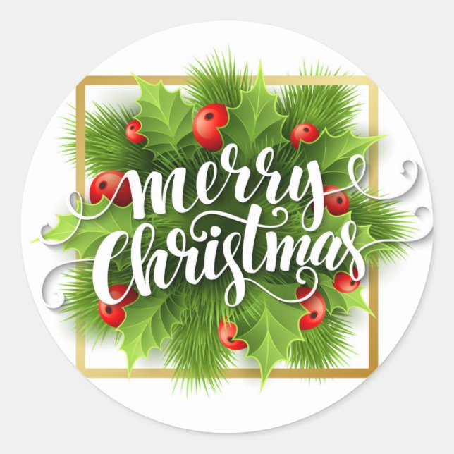 Frohe Weihnachtsfeiertage Umschlag Aufkleber (Vorderseite)