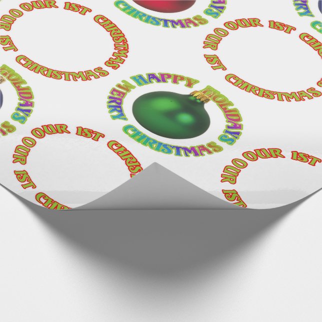 Frohe Weihnachtsfeiertage Unsere ersten Weihnachte Geschenkpapier (Ecke)