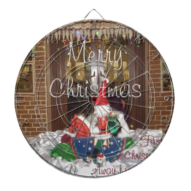 Frohe Weihnachtsfeiertage weg von Zuhause Inspirie Dartscheibe (vorne)