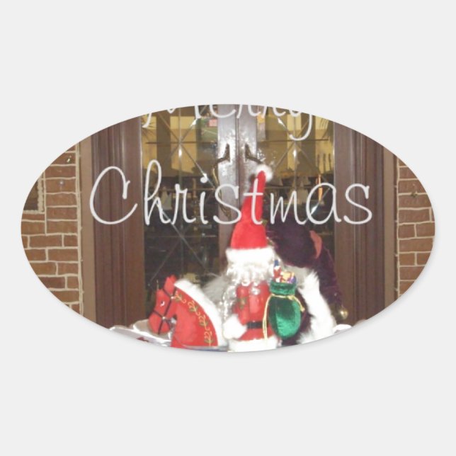 Frohe Weihnachtsfeiertage weg von Zuhause Inspirie Ovaler Aufkleber (Vorderseite)