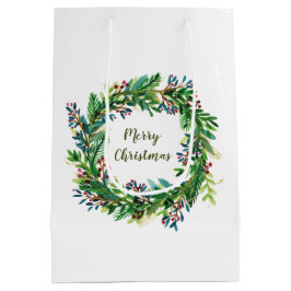 Frohe Weihnachtsfeiertage Wreath Mittlere Geschenk Geschenktüte