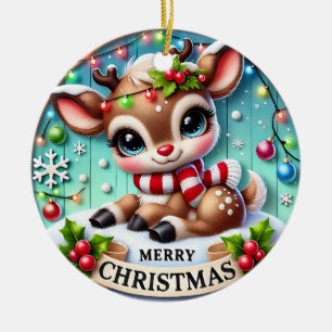 Frohe Weihnachtsfeiertagsdekoration Festlicher B Keramik Ornament
