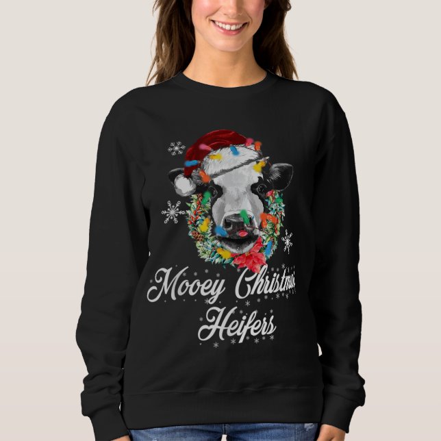 Frohe Weihnachtsferien Buffalo Karierte Landtiere Sweatshirt (Vorderseite)