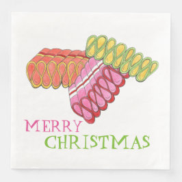 Frohe Weihnachtsferien Classic Ribbon Candy Serviette