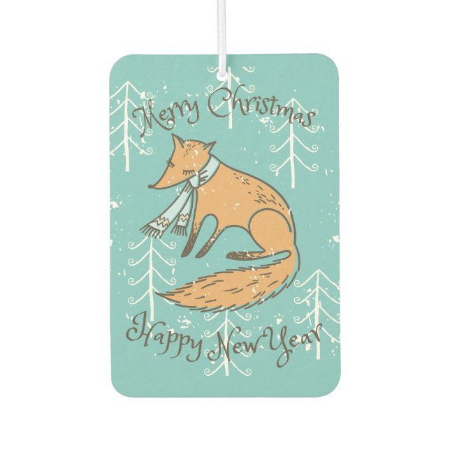 Frohe Weihnachtsferien Fox Cosy Autolufterfrischer (Vorderseite)