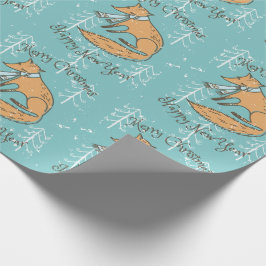 Frohe Weihnachtsferien Fox Cosy Geschenkpapier