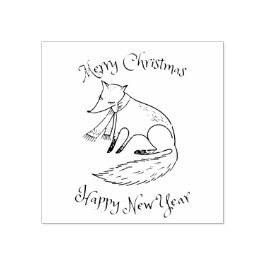 Frohe Weihnachtsferien Fox Cosy Gummistempel