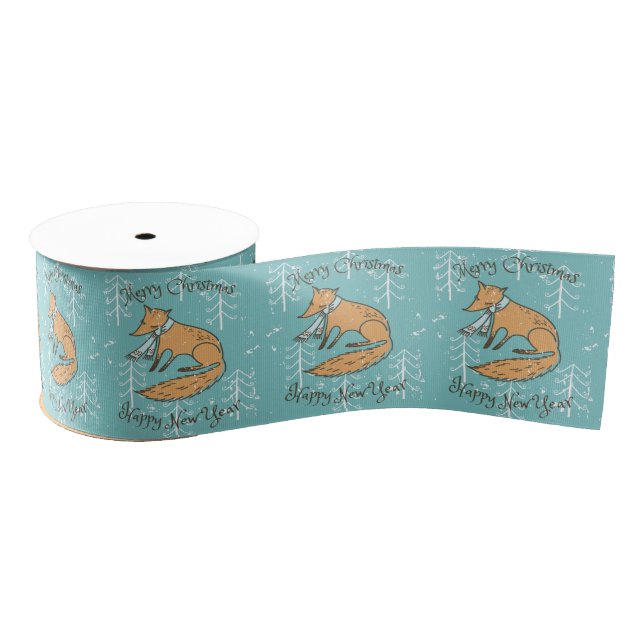 Frohe Weihnachtsferien Fox Cosy Ripsband (Spule)