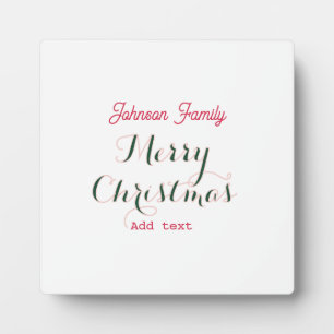Frohe Weihnachtsferien rot grün Familienname tex Fotoplatte