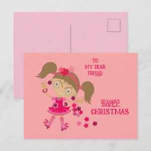 FROHE WEIHNACHTSFERIEN WÜNSCHE FÜR FREUND FEIERTAGSPOSTKARTE