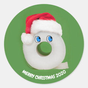 Frohe Weihnachtsfest Toilettenpapier 2020 Runder Aufkleber