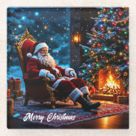 Frohe Weihnachtsfest Weihnachtsmagie Glasuntersetzer