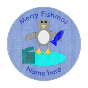 Frohe Weihnachtsfisch Pinguin Cutting Board Schneidebrett