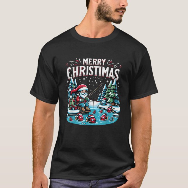 Frohe Weihnachtsfischerei für hässliche Weihnachts T-Shirt (Vorderseite)