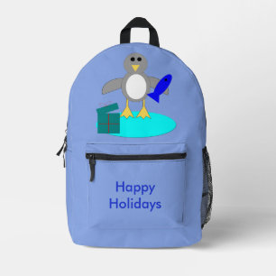 Frohe Weihnachtsfischerei Pinguin Custom Bedruckter Rucksack