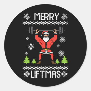 Frohe Weihnachtsfitness Hässliches Weihnachten Xma Runder Aufkleber