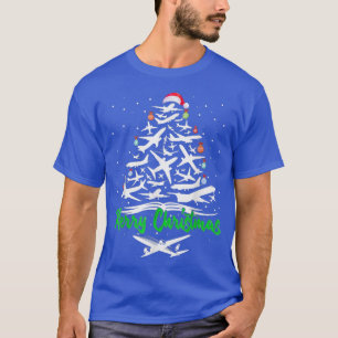 Frohe Weihnachtsflugzeug Weihnachtsbaum Flugzeug X T-Shirt