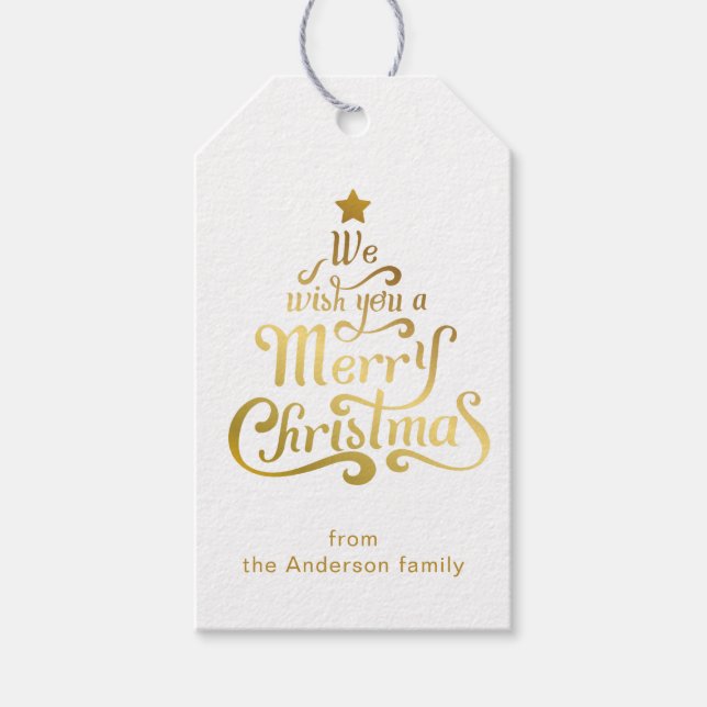 Frohe Weihnachtsfolie lustig personalisierter Urla Geschenkanhänger (Vorderseite)