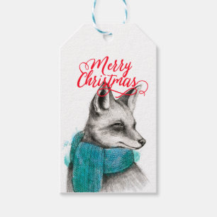 Frohe Weihnachtsfox Zeichnend individuell anpassba Geschenkanhänger