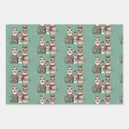 Frohe Weihnachtsfrau Geschenkpapier Set