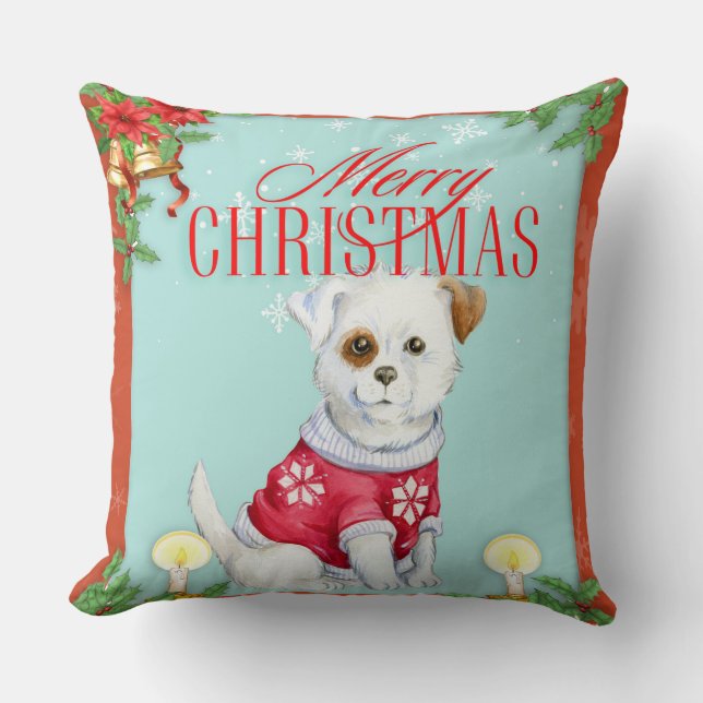 Frohe Weihnachtsfrau Kissen (Vorderseite)