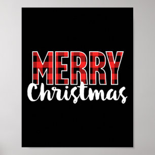 Frohe Weihnachtsfrauen Männer Kinder Red Buffalo K Poster