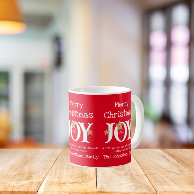 Frohe Weihnachtsfreude ein kleines Geschenk für Si Kaffeetasse (Give a little Joy this Christmas with this bright and cheerful mug with a warm holiday message.)