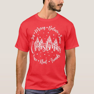 Frohe Weihnachtsfreude glauben Weihnachtsbaum Snow T-Shirt