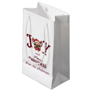 Frohe Weihnachtsfreude Niedlicher französischer Bu Kleine Geschenktüte
