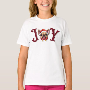 Frohe Weihnachtsfreude Niedlicher französischer Bu T-Shirt