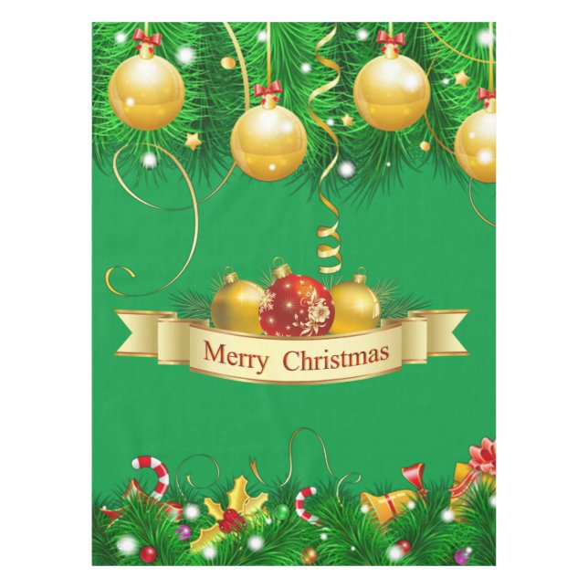Frohe Weihnachtsfreude Tischdecke (Vorderseite)