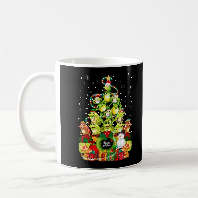 Frohe Weihnachtsfrosch Weihnachtsbaum Weihnachtsfr Kaffeetasse (Links)