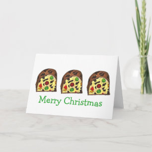 Frohe Weihnachtsfruchtkuchen Fruitcake Slice Urlau Feiertagskarte