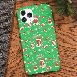 Frohe Weihnachtsfußball mit Snack Food Muster Case-Mate iPhone 14 Hülle