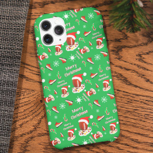 Frohe Weihnachtsfußball mit Snack Food Muster Case-Mate iPhone 14 Hülle