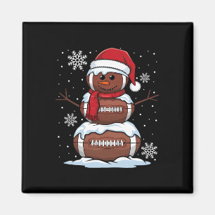 Frohe Weihnachtsfußball Snowman Holiday Sports Xm Magnet