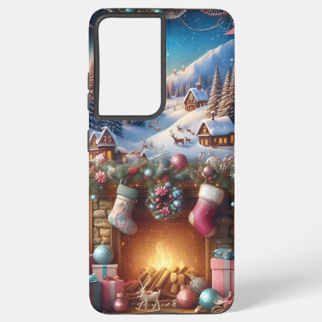 Frohe Weihnachtsgalaxie S21 Ultra Fall Samsung Galaxy Hülle (Rückseite)