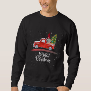 Frohe Weihnachtsgarten Gnome Red Truck Sweatshirt