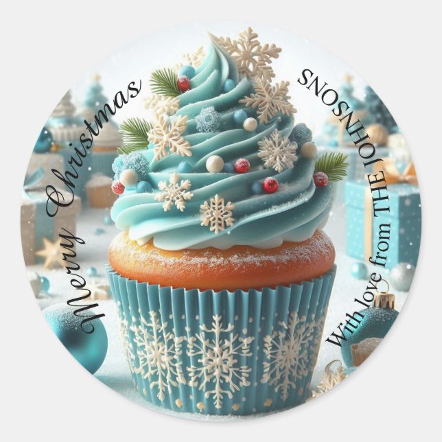 Frohe Weihnachtsgebäck mit Liebe Aufkleber (Vorderseite)