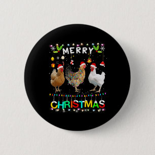 Frohe Weihnachtsgebäck Weihnachtsmannmütze Lights Button