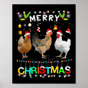 Frohe Weihnachtsgebäck Weihnachtsmannmütze Lights  Poster