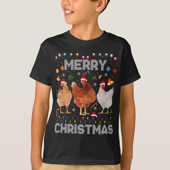 Frohe Weihnachtsgebäck Weihnachtsmannmütze Lights  T-Shirt (Vorderseite)