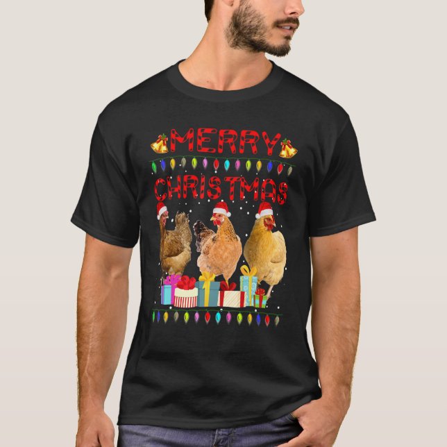 Frohe Weihnachtsgebäck Weihnachtsmannmütze Lights  T-Shirt (Vorderseite)