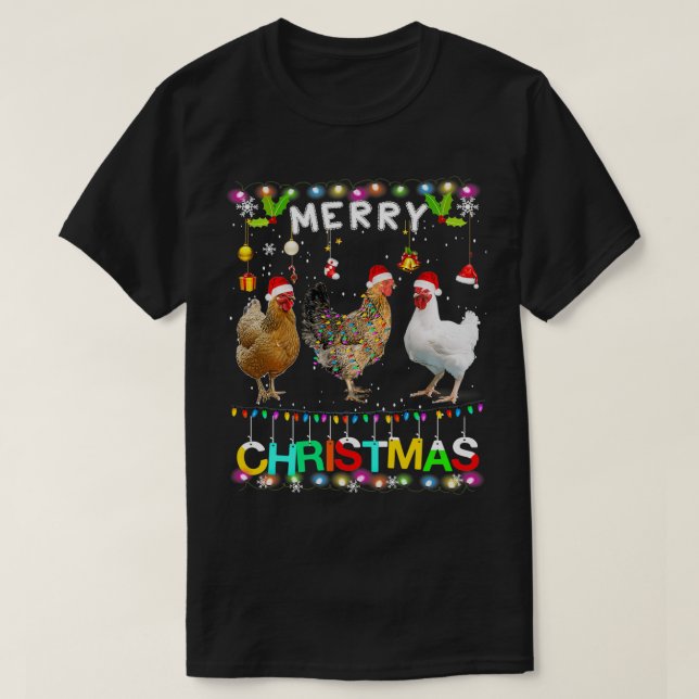 Frohe Weihnachtsgebäck Weihnachtsmannmütze Lights  T-Shirt (Design vorne)