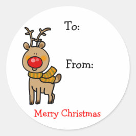 Frohe Weihnachtsgeschenk-Tags Runder Aufkleber