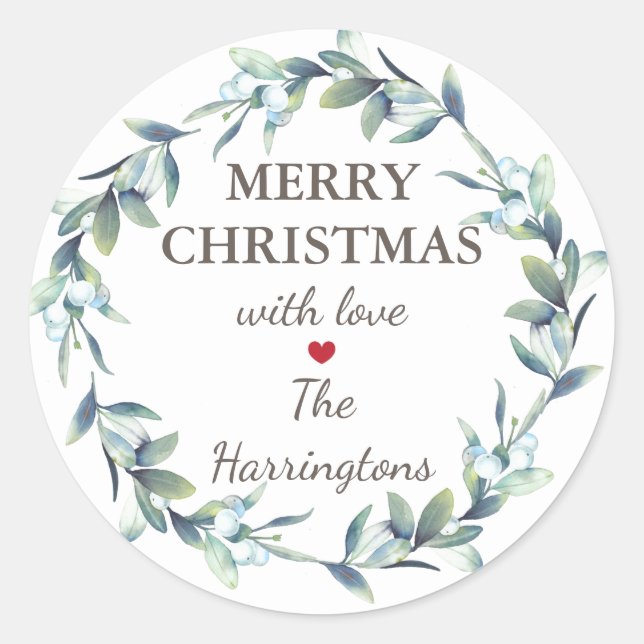 Frohe Weihnachtsgeschenke Etikett Aufkleber (Vorderseite)