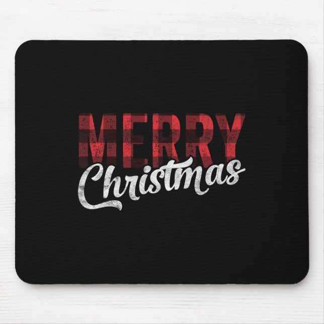 Frohe Weihnachtsgeschenke Familie Xmas Red Buffalo Mousepad (Vorne)