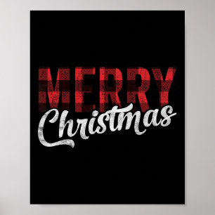 Frohe Weihnachtsgeschenke Familie Xmas Red Buffalo Poster